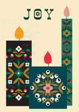 Arty Christmas Card - Christmas Candles - Joy created by Maggie Magoo Designs