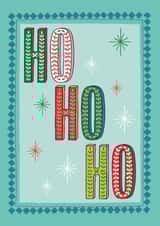 Classic Christmas Card - Ho Ho Ho - Decorative Letters created by Maggie Magoo Designs