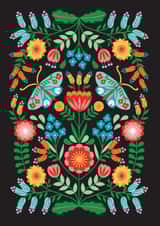 Pretty Birthday Card - Moths - Flowers created by Maggie Magoo Designs