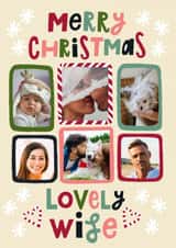 Personalised Christmas Photo Card created by @AimeeStevens.Design - Classic Christmas Card - Lovely Wife