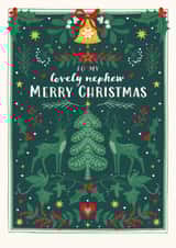 Classic Christmas Card - For Nephew - Deers created by Nina Raby - Jones