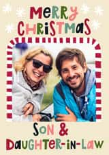Personalised Christmas Photo Card created by @AimeeStevens.Design - Classic Christmas Card - Son And Daughter In Law - Stars And Stripes