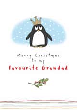 Cute Christmas Card - To My Favourite Grandad - Penguin created by Dandelion Stationery