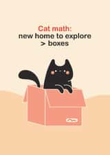 Funny New Home Card For Cat Lover — Cat Math — Boxes created by Gemma Pratt