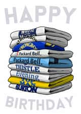 Classic Birthday Card - Leeds - Football Shirts created by Pedges Houseboat