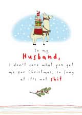 Funny Christmas Card - For Husband - Shit Present created by Dandelion Stationery