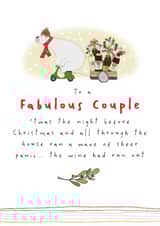 Funny Christmas Card - To A Fabulous Couple - Wine Had Run Out created by Dandelion Stationery