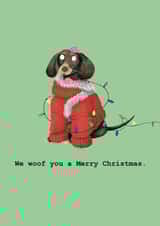 Christmas dog funny card for family and friends. created by Lockness Designs