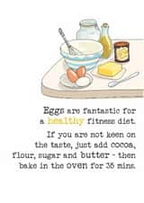 Funny Birthday Card - Eggs - Fitness created by Dandelion Stationery