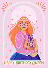 Arty Birthday Card - For Her - Happy Birthday Queen created by Kishi & Star
