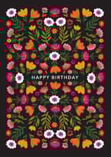 Pretty Birthday Card - For Her - Folk Style Flowers created by Maggie Magoo Designs