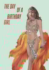 The Day Of A Birthday Girl Taylor Swift Show Girl Birthday Card created by Illustratoni