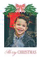 Personalised Christmas Photo Card created by Cindy Reynolds - Classic Christmas Card - Festive Bow
