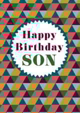 Classic Birthday Card - For Son - Geometric Design created by Maggie Magoo Designs