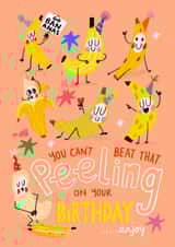 Cute Birthday Card - Party Bananas created by NICHOLA COWDERY ILLUSTRATIONS