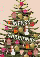 Classic Christmas Card - Christmas Tree with Fun Baubles - Merry Christmas created by Louise Tiler