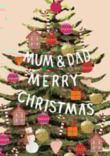 Classic Christmas Card - For Parents - Arty Christmas Tree created by Louise Tiler