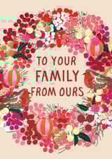 Pretty Christmas Card - Berries and Robin on Wreath - To Your Family From Ours created by Louise Tiler