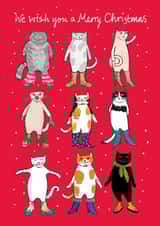 Cute Christmas Card - Puss in Boots - Funny Festive Cats created by Paper Bird
