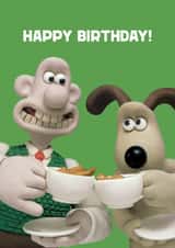 Classic Birthday Card - Wallace and Gromit - Tea Party - Cheers created by Hype Associates