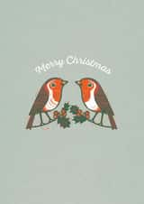 Classic Christmas Card - Robins - Holly & Ivy - by Ian Cunliffe created by Paper Bird