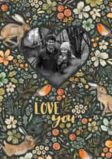 Personalised Anniversary Photo Card created by Elena O'Neill - Classic Anniversary Card - Woodland Animals - Love You