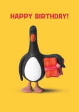 Classic Birthday Card - Wallace and Gromit - Feathers McGraw created by Hype Associates