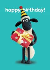 Cute Birthday Card - Shaun The Sheep - Present created by Hype Associates