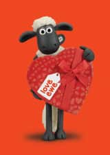 Cute Anniversary/Valentine's Day Card - Shaun The Sheep - Heart Gift created by Hype Cards
