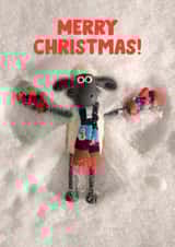 Cute Christmas Card - Shaun The Sheep - Snow Angel created by Hype Associates