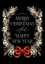Traditional Christmas Card - Bow garland created by Jackie Crawford