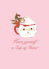 Cute Christmas Card - Santa Mug - Cup Of Cheer created by Jackie Crawford
