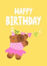 Cute Birthday Card - Capybara - Bunting created by Gema Melgar