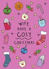 Cute Christmas Card - For Wife - Cosy Christmas created by @Laura Lonsdale Designs
