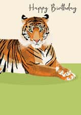 Birthday - Tiger - Modern - Arty created by Beverley Edge Illustrations