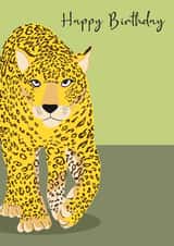 Birthday - Leopard - Modern created by Beverley Edge Illustrations