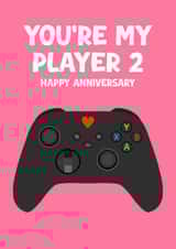 Fun Anniversary Card - Xbox Control - You're My Player 2 - For Her created by Pink Peach Cards