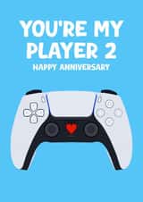 Fun Anniversary Card - Playstation Controller - You're My Player 2 - For Him created by Pink Peach Cards