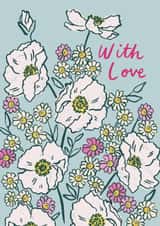 Pretty Sympathy Card - Florals - With Love created by Embletree Designs