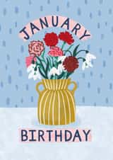 Classic Birthday Card - January Flowers - For Her created by Jessie Maeve Studio