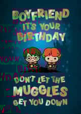 Cute Birthday Card - For Boyfriend - Harry Potter - Muggles created by Cardology