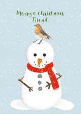 Friend Christmas , Robin & Snowman card created by Sarah Barker Illustrations