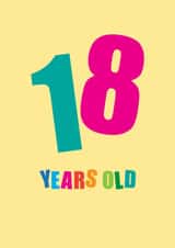 Classic Birthday Card - 18th - Colourful Typography created by mrs L cards