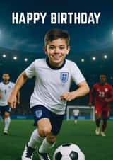 Fun Birthday Card - Footballer created by Woody's Design