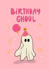 Cute Ghost Birthday Card -Birthday Ghoul created by Danii Doodles