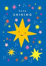 Cute Exams/Congratulations Card - Keep Shining - Star created by Klara Hawkins