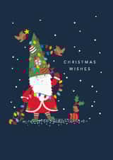 Cute Christmas Card - Christmas Wishes - Santa created by Klara Hawkins