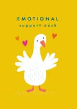 Cute Get Well Card - Emotional Support Duck - Hearts created by Klara Hawkins