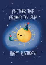 Cute Sunshine Birthday Card - another trip around the sun created by Fox Card Co