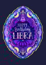 Libra birthday card - zodiac - astrology created by Fox Card Co